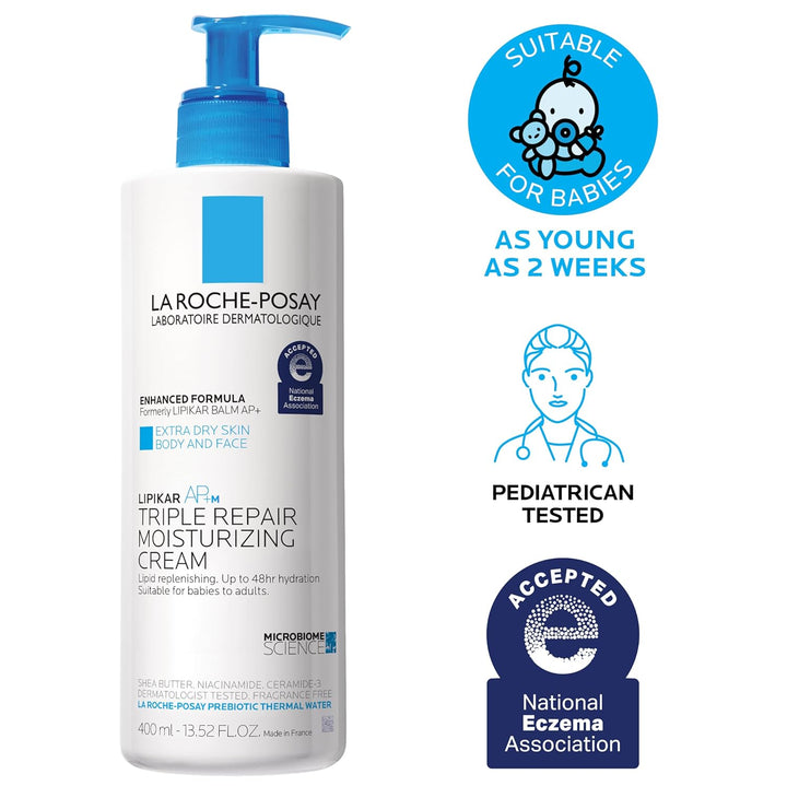 La Roche-Posay Lipikar AP+ - Crema hidratante triple reparadora, lo...