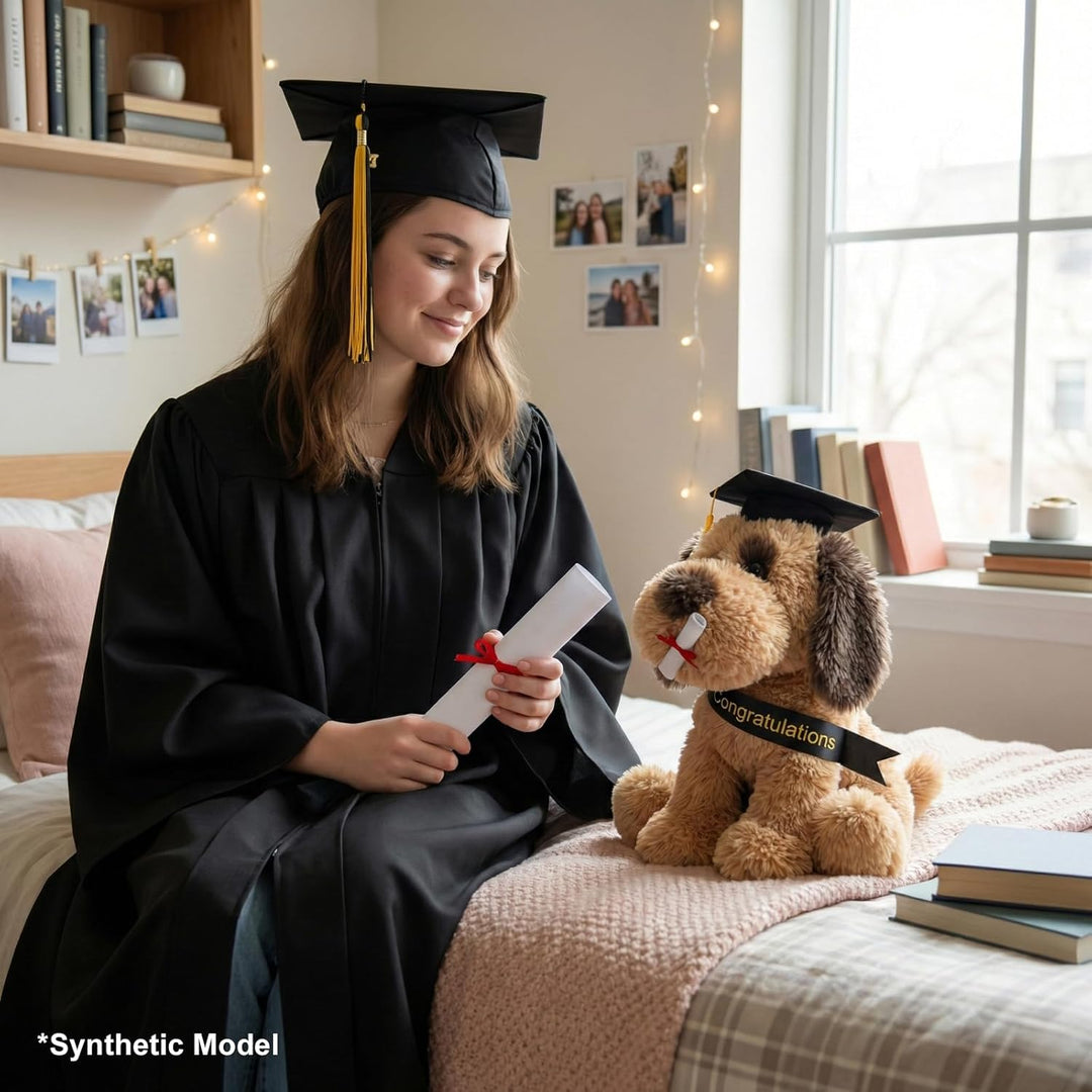 WEIGEDU Juguete de peluche de graduación de cachorro con birrete do...