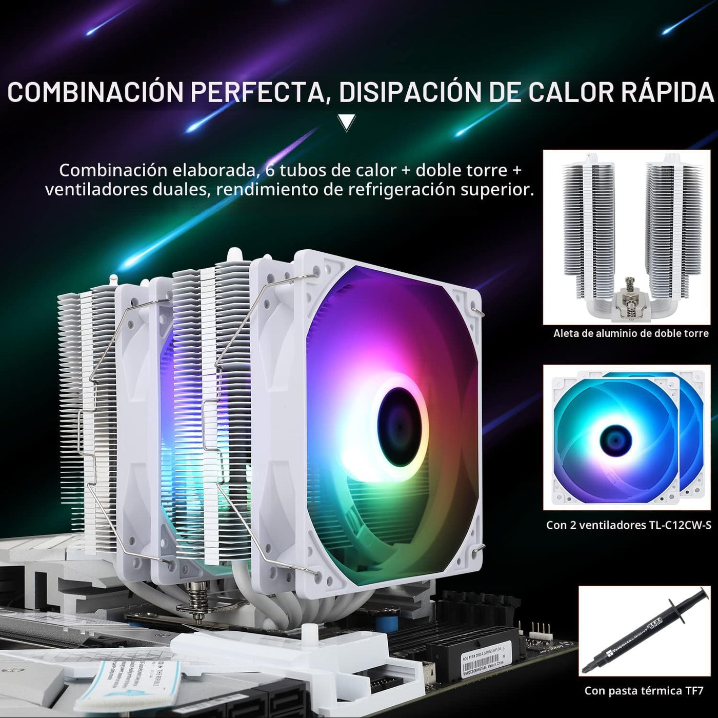 Enfriador de aire Thermalright Peerless Assassin 120 SE ARGB blanco...