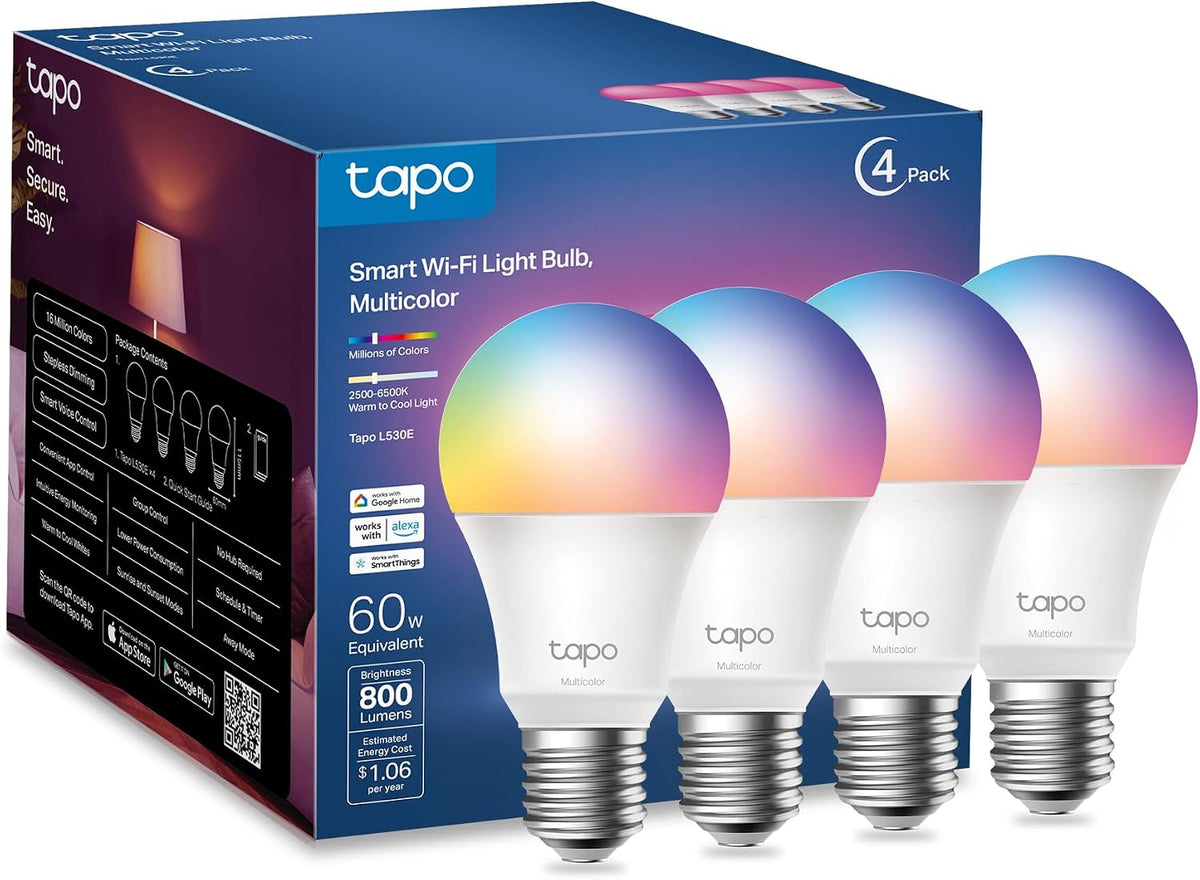 Tapo TP-Link Bombillas inteligentes, 16M colores RGBW, regulables
