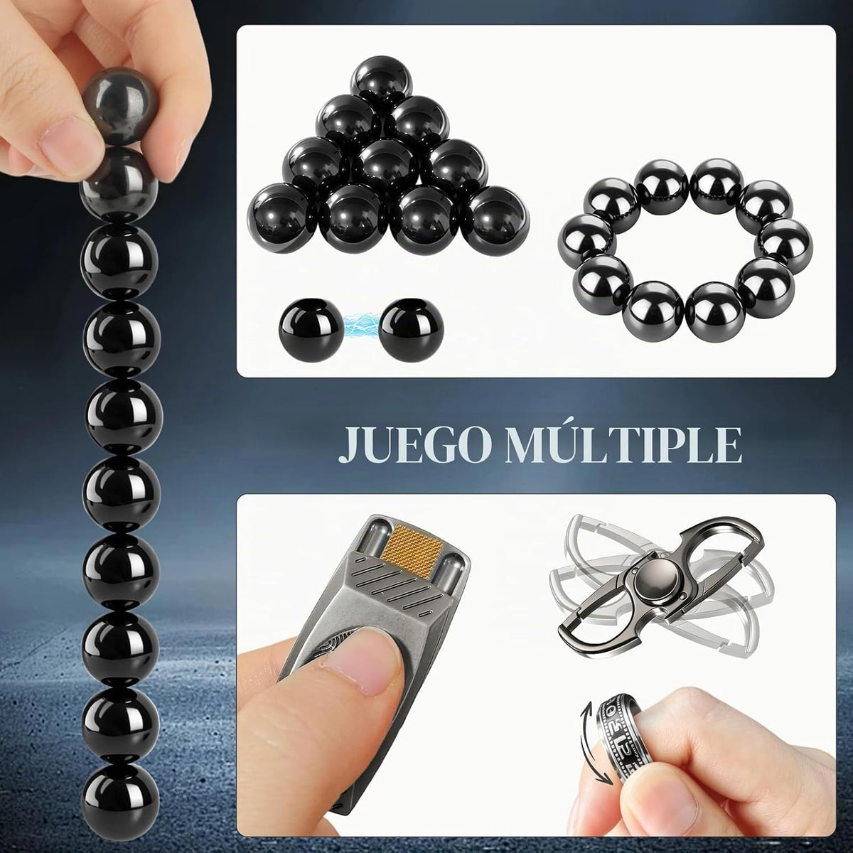 Juego de 10 juguetes antiestrés EDC de metal de alta calidad, silenciosos para adultos, juguetes sensoriales para aliviar el estrés para TDAH TOC, deslizadores de metal resistentes, juguetes