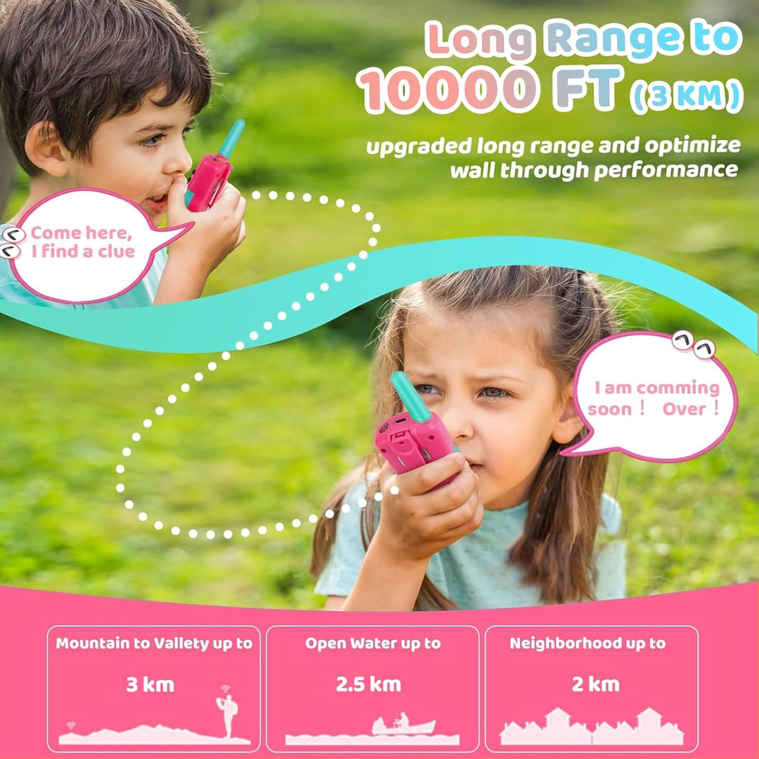 Walkie Talkies para niños, 3 millas de largo alcance, 22 canales, 2...