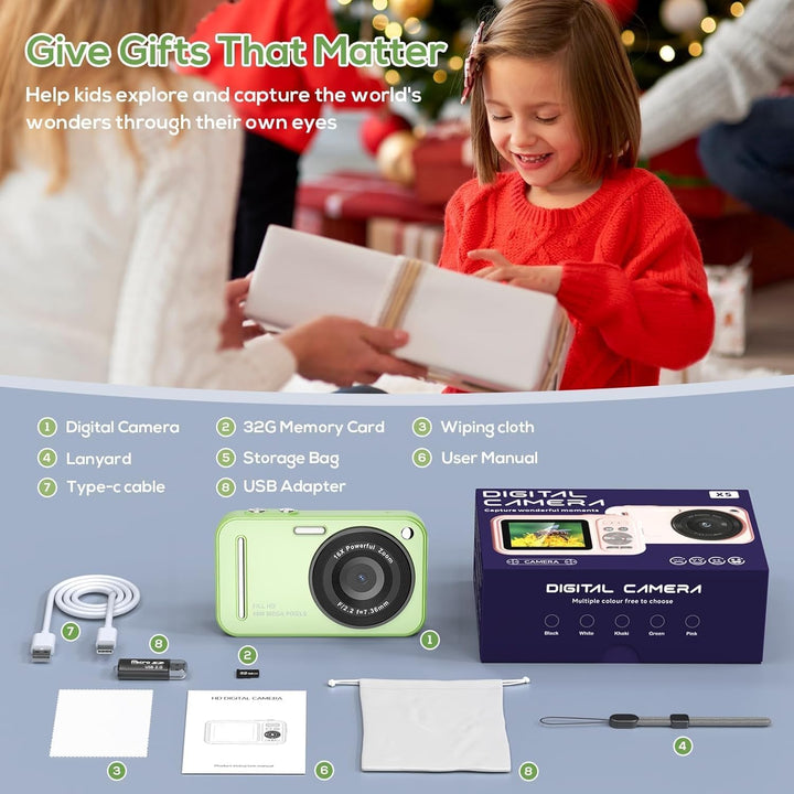 HILDCROA - Cámara digital para niños, cámaras digitales HILDCROA de...