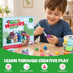 Kit de arcilla seca al aire para niños, juego de escultura de arcilla mágica de 12 monstruos, regalos de fiesta de bricolaje para niños de 4 a 12 años, ultraligero y suave, seguro y antiadherente con