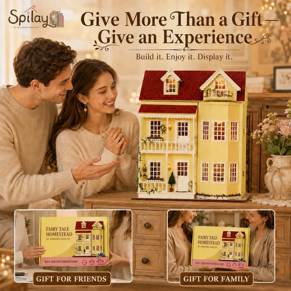 Spilay Kit de Casa en Miniatura DIY para Adultos, Kit de Construcción de Casa de Muñecas en Miniatura
