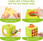 hahaland Caja de pañuelos de silicona para bebés de juguete - Juguetes