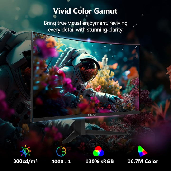 Z-Edge Monitor curvo para juegos de 27 pulgadas, FHD 1080P 300Hz 28...