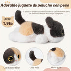 YOUBLEK Animales de peluche con peso, gato calicó