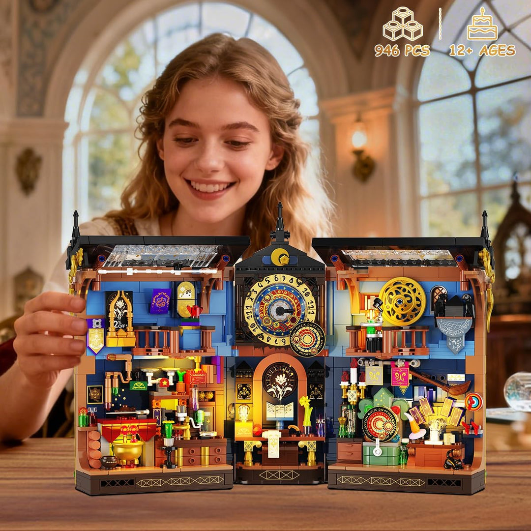 Juego de construcción de rincón de libro de astrología