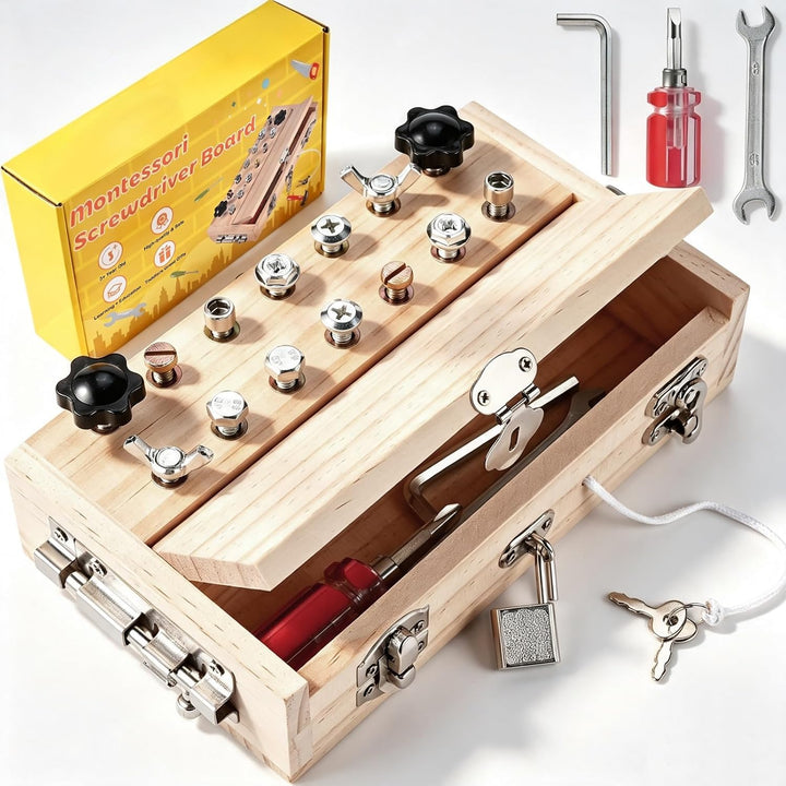 WoodTrove Montessori - Juego de tablero de destornillador, juguetes...