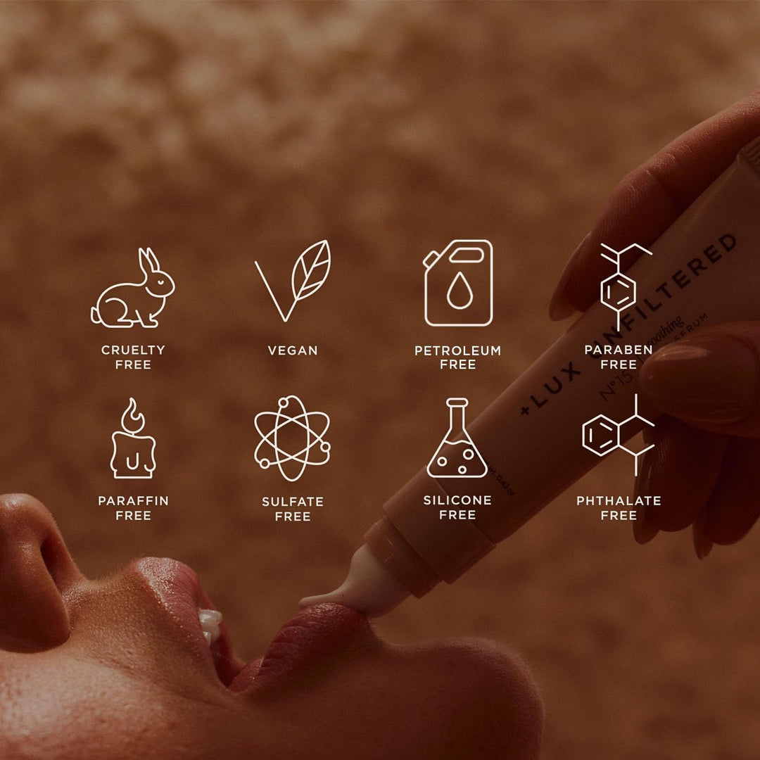 Sérum labial calmante + Lux Unfiltered N°15 \u2013 Bálsamo labial h...