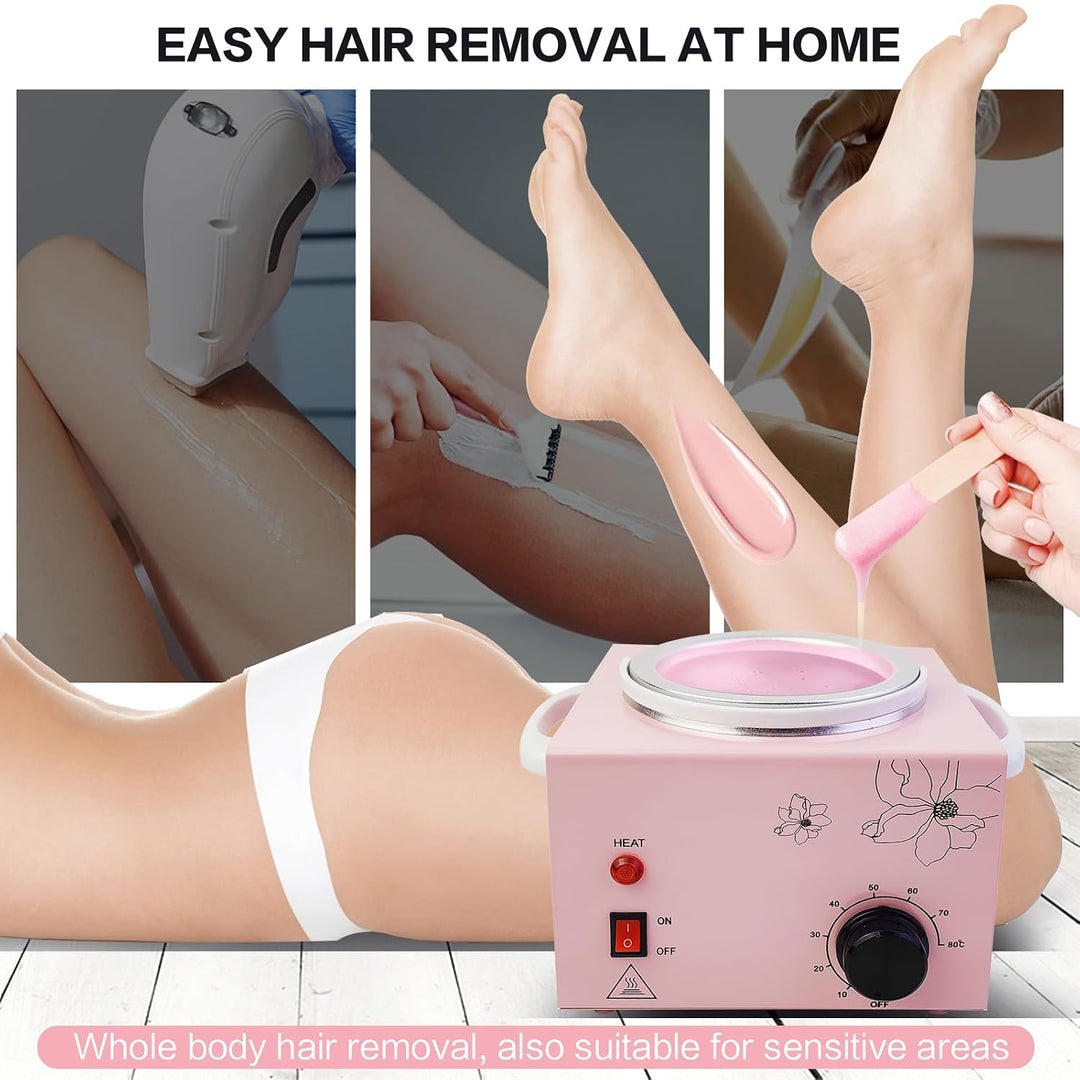 Calentador de cera rosa portátil con temperatura ajustable y varill...