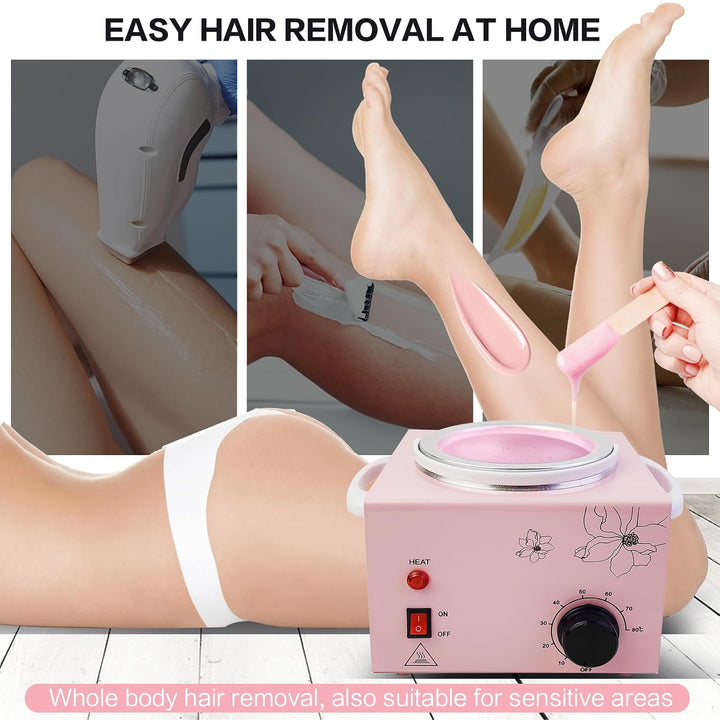Calentador de cera rosa portátil con temperatura ajustable y varill...
