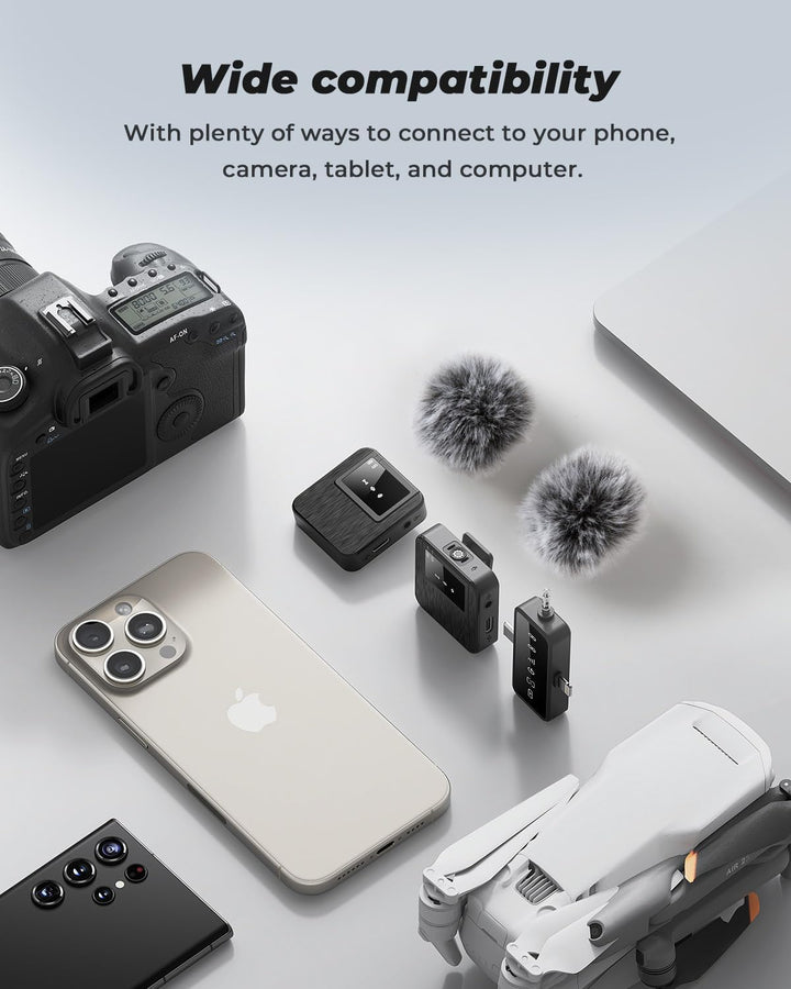 BAILIXIN Micrófono Lavalier inalámbrico para iPhone, Android, cámar...