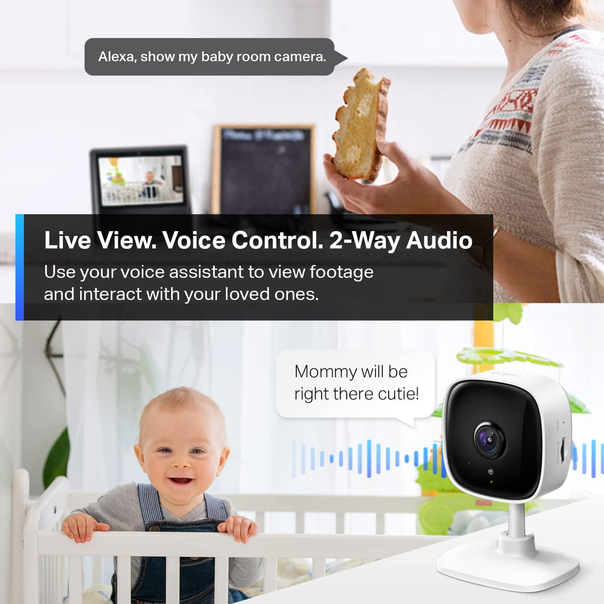 TP-Link Tapo C110 Cámara seguridad 2K de interior, bebé o perro, de...