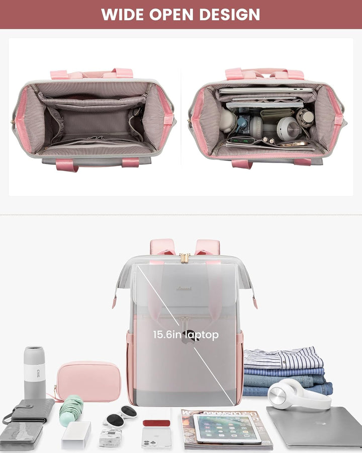 LOVEVOOK Mochila para laptop para mujer, mochila de trabajo convert...