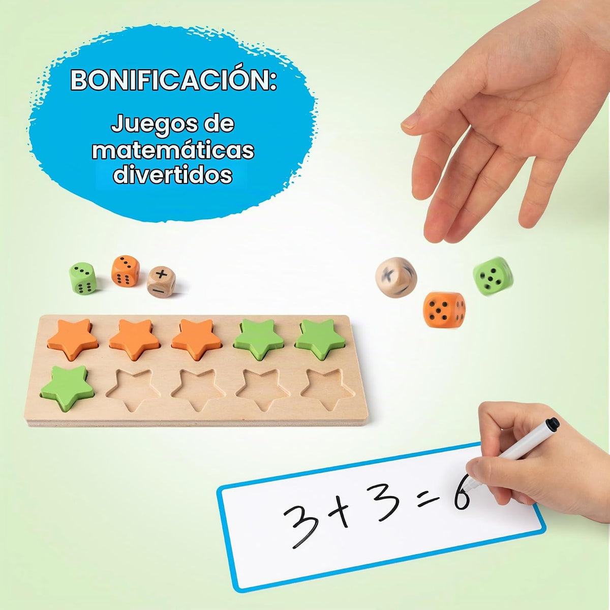 Juego de diez marcos de madera manipuladores matemáticos para