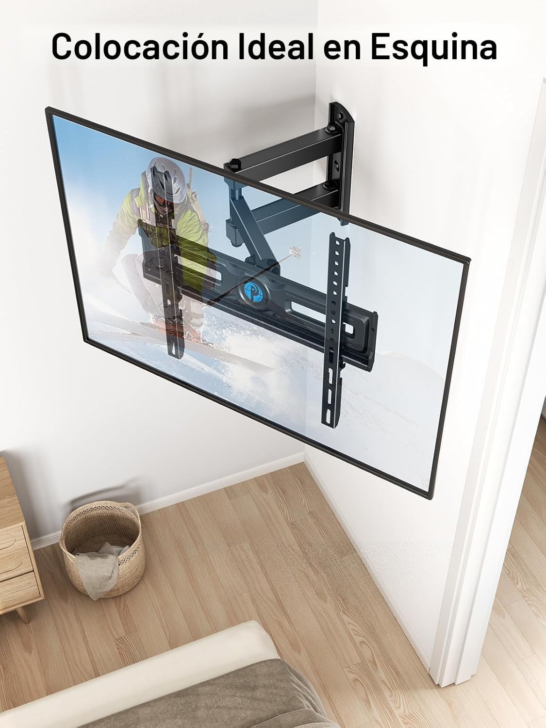 Pipishell Soporte de pared para TV de movimiento completo para la mayoría de televisores planos y curvos de 26 a 60 pulgadas de hasta 77 libras, altura de soporte ajustable, brazo articulado único,