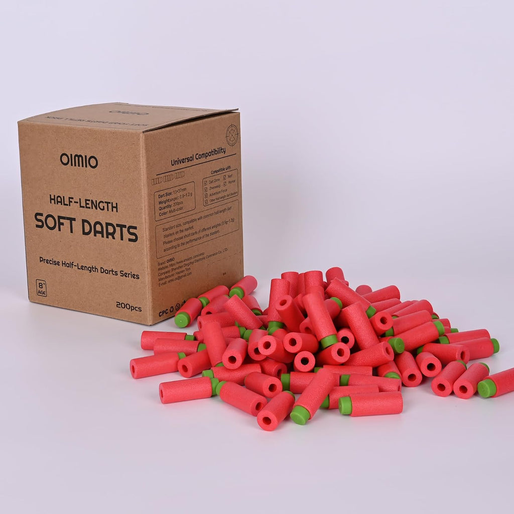 Paquete de repuesto de dardos de media longitud, 200 balas cortas suaves compatibles con zona de dardos, Nerf, Worker, Zhenweiqi, 14+
