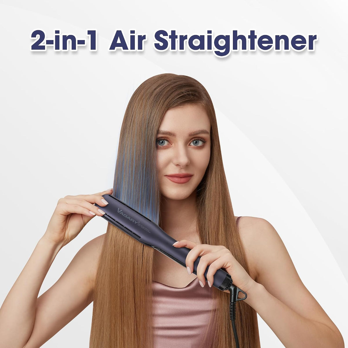 VAGARY Plancha de cabello - Plancha de aire profesional, Negro