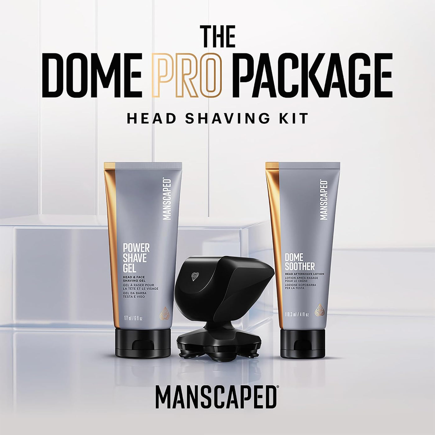 MANSCAPED® The Dome Shaver™ PRO Package - Afeitadora de cabeza para...