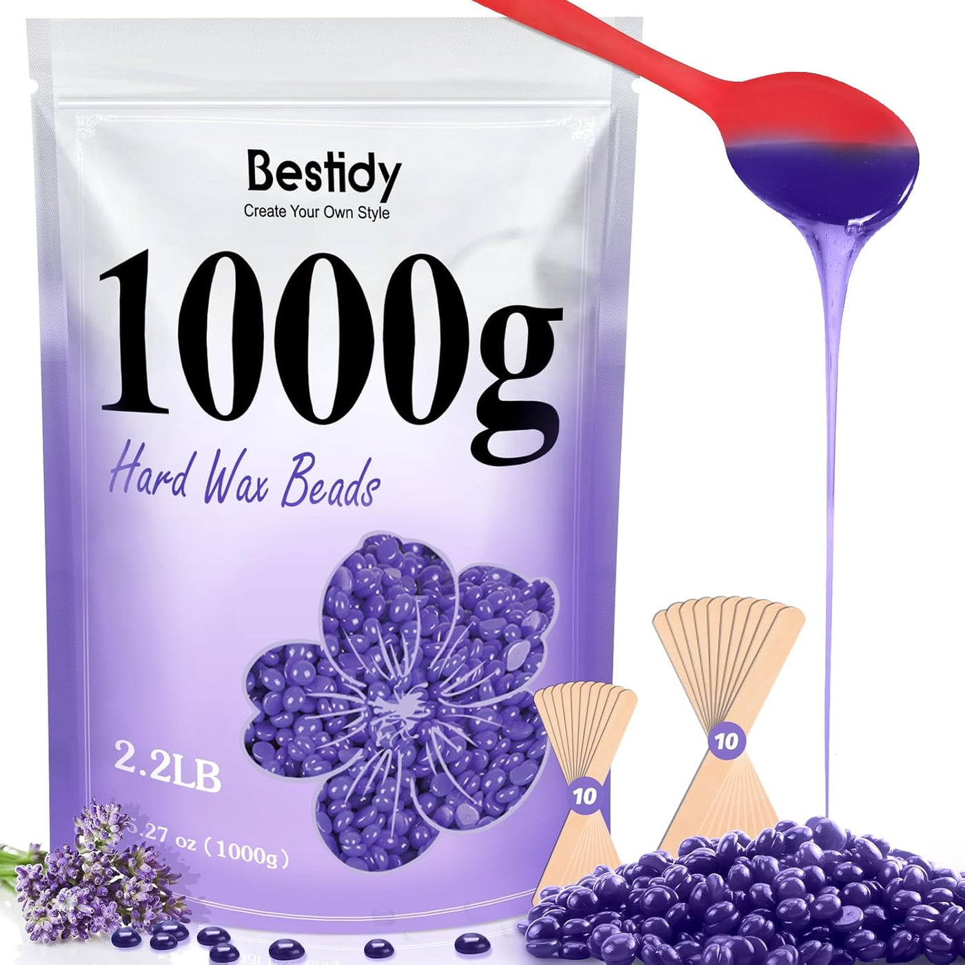 Bestidy - Perlas de cera, paquete embolsado de 1000 g, perlas de ce...
