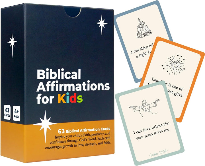 Afirmaciones bíblicas para niños 63 tarjetas de las