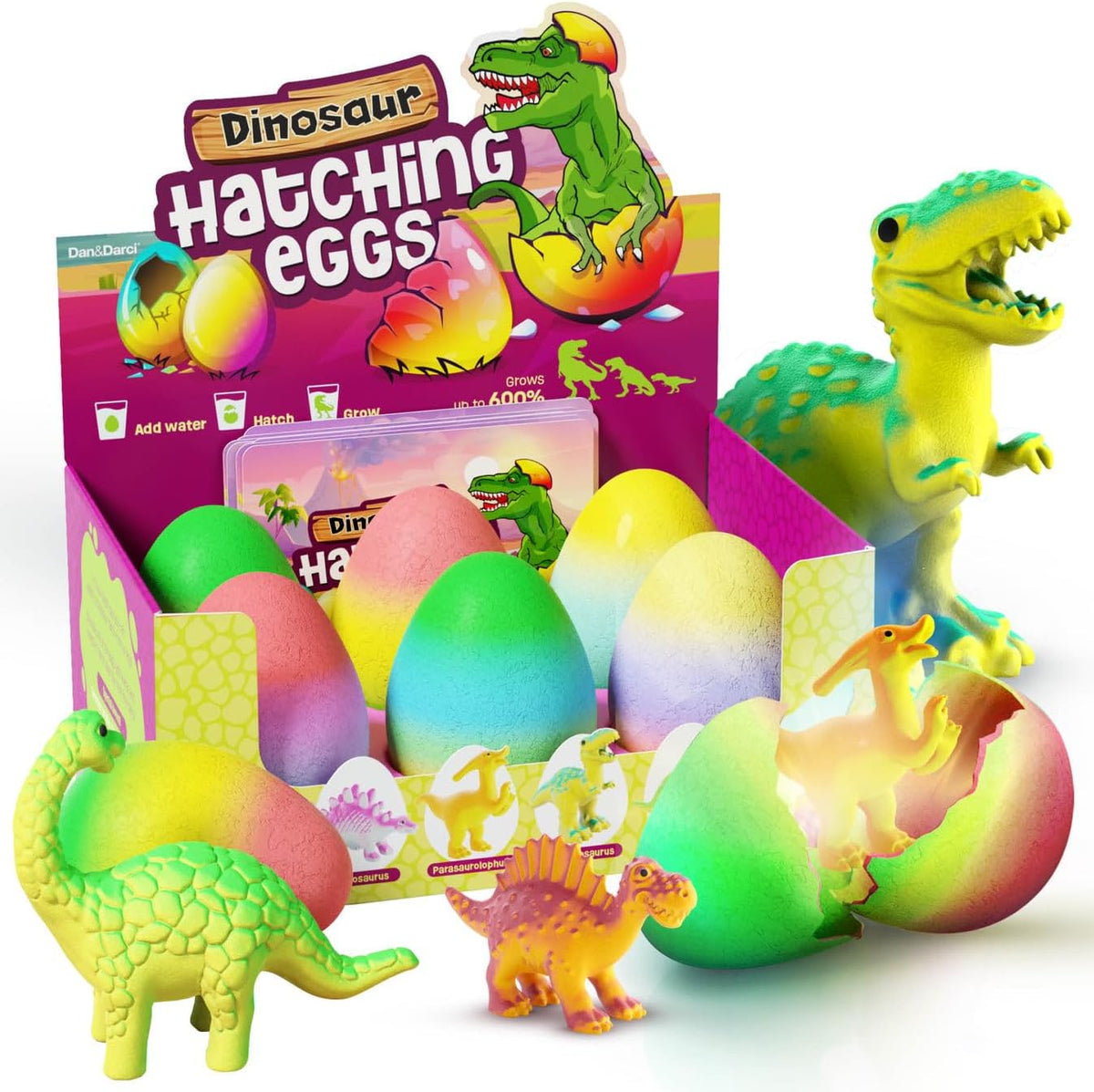 DanDarci Huevos sorpresa de dinosaurio para incubar para