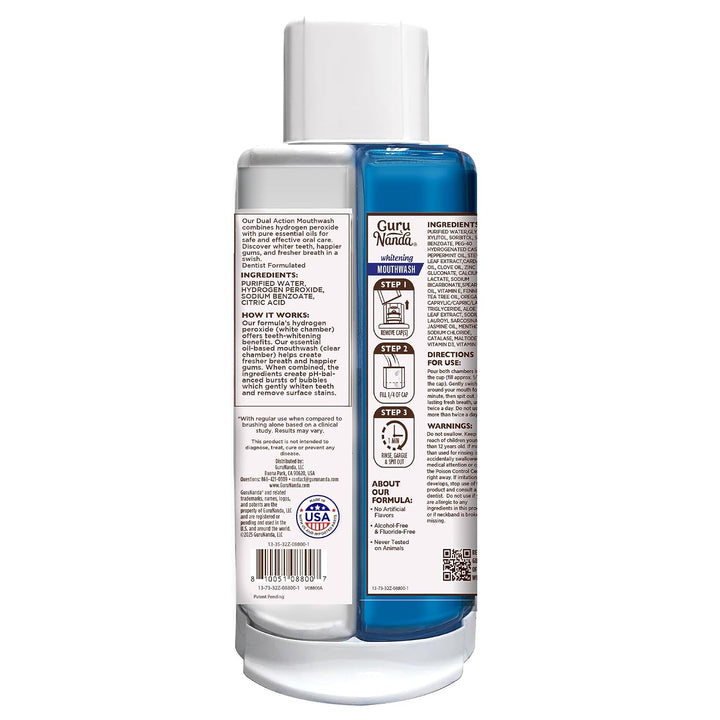 GuruNanda Enjuague Bucal Blanqueador de Doble Barril Oxyburst - Sin...
