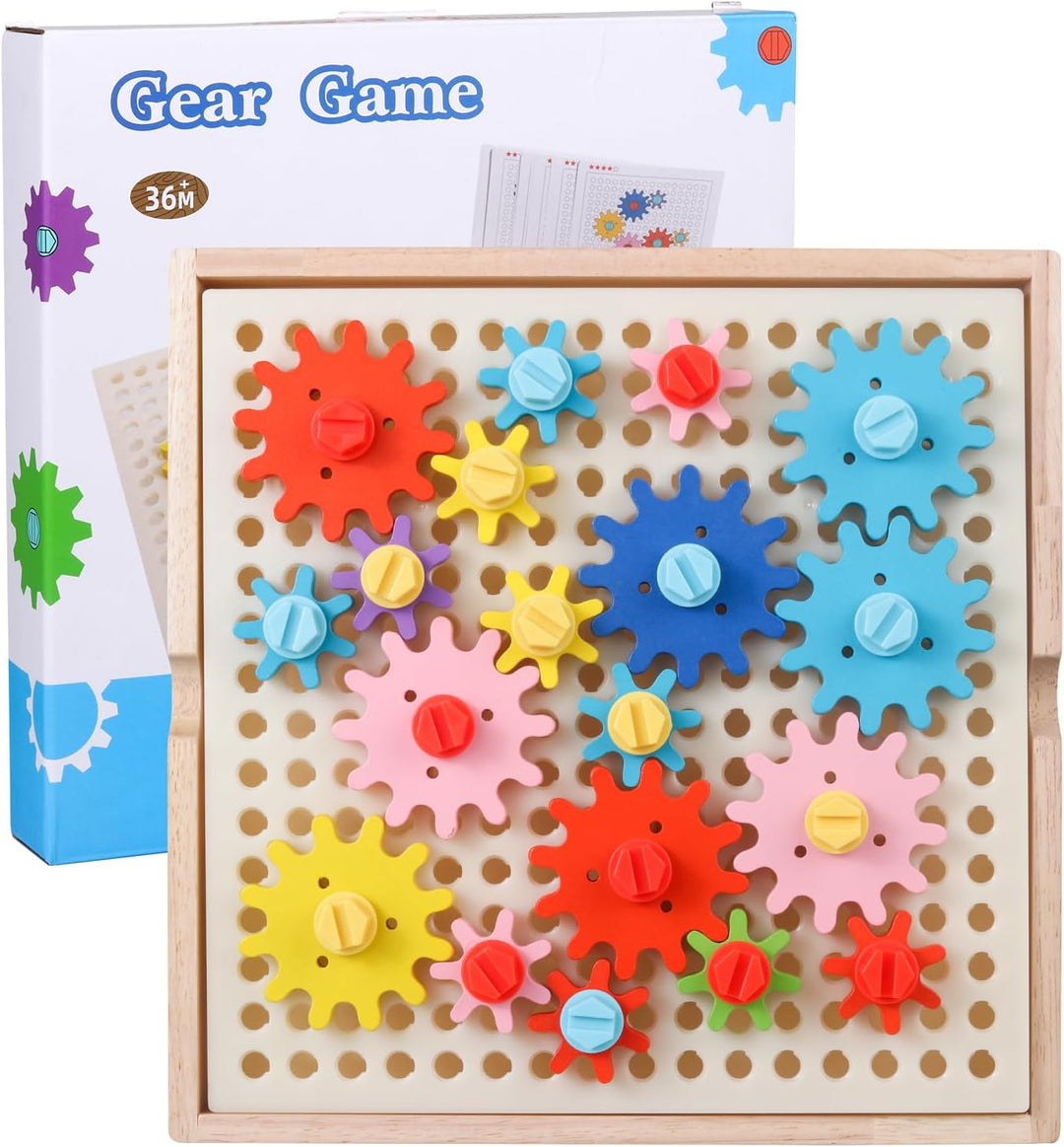 Xunsomten - Juego de engranajes de madera para niños