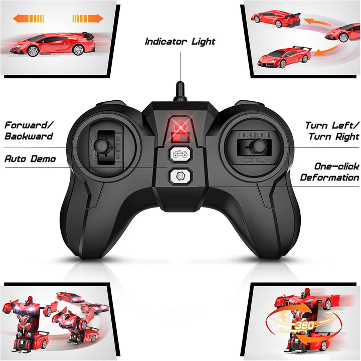 Qumcou Auto de control remoto de transformación, autos RC para niño...
