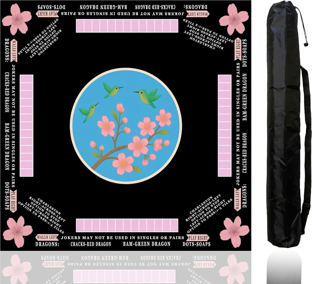 Tapete de Mahjong Americano (33 x 33, 0.1 in de grosor, negro colibrí)