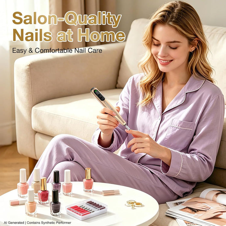 PYRYSA Taladro de uñas eléctrico inalámbrico, máquina profesional d...