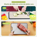Tabla de cortar de titanio, titanio puro/polipropileno de doble cara de grado alimenticio, tabla de cortar para cocina, fácil de limpiar, tamaño grande [18 x 12.5 + 15.5 x 10.5 + 12 x 8.5 pulgadas]