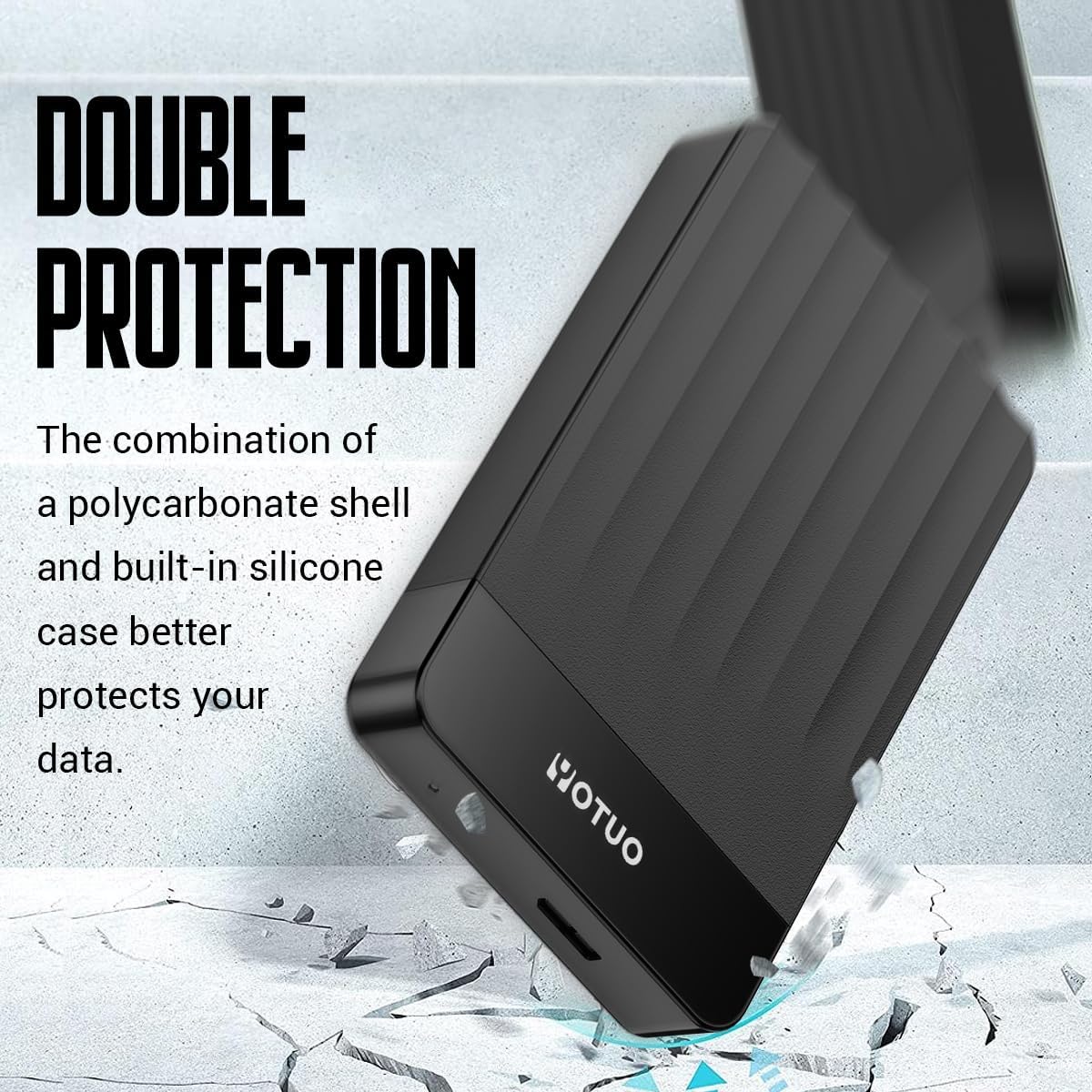 YOTUO - Disco duro externo de 500 GB, disco duro de expansión de almacenamiento portátil, USB 3.0 y USB-C para PC, Mac, computadora de escritorio, laptop, smartphone, PS4, Xbox One, Xbox 360, oficina y juegos, negro