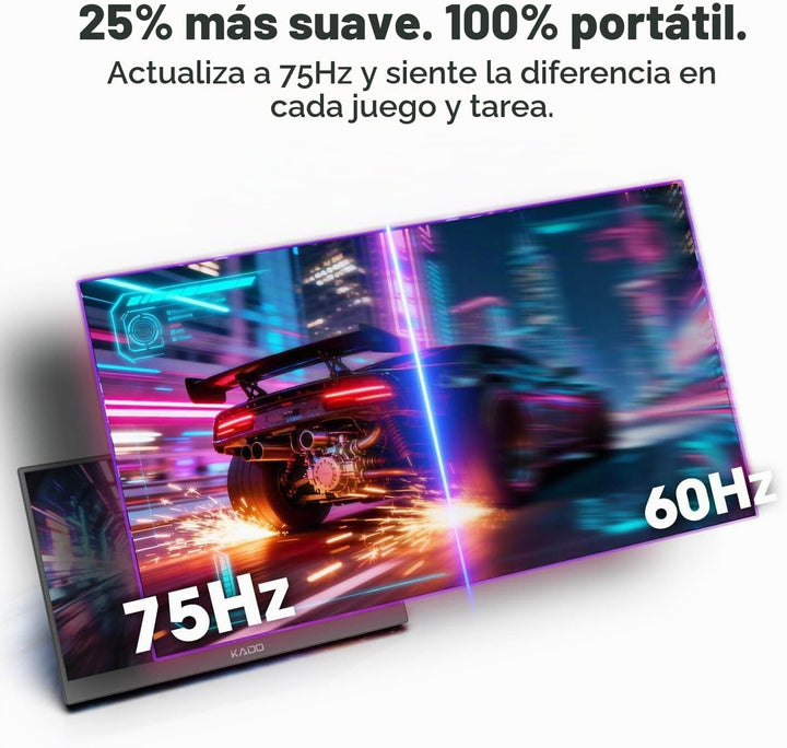 Kado Monitor portátil de 15.6 pulgadas FHD 1080p, carga inversa de...