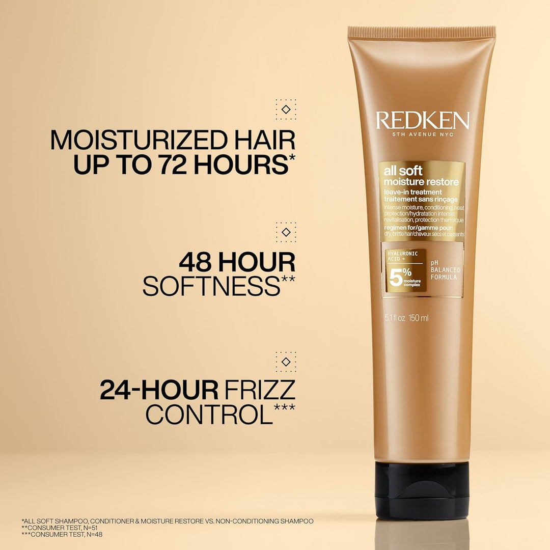 Tratamiento de restauración de humedad sin enjuague Redken All Soft...