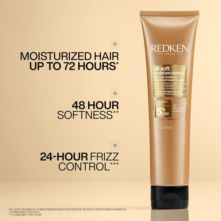 Tratamiento de restauración de humedad sin enjuague Redken All Soft...