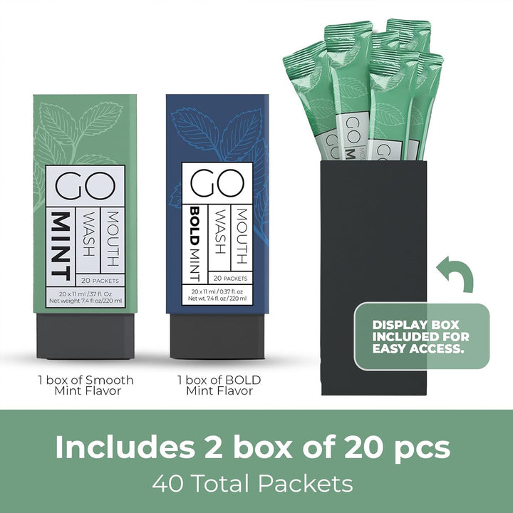 Bold Mint GO Paquetes de enjuague bucal de tamaño de viaje \u2013 M...