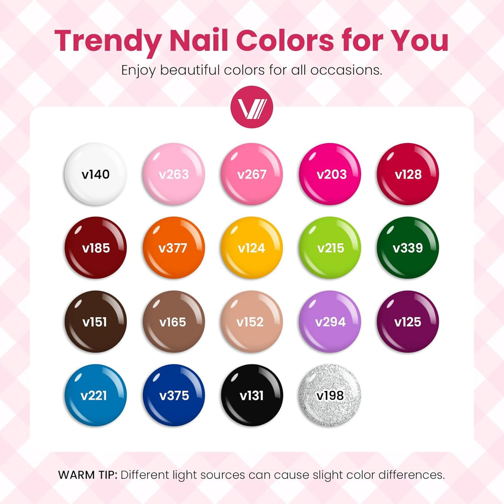 VANREESA Juego de 24 esmaltes de uñas de gel, colores de moda, Fiesta de vacaciones