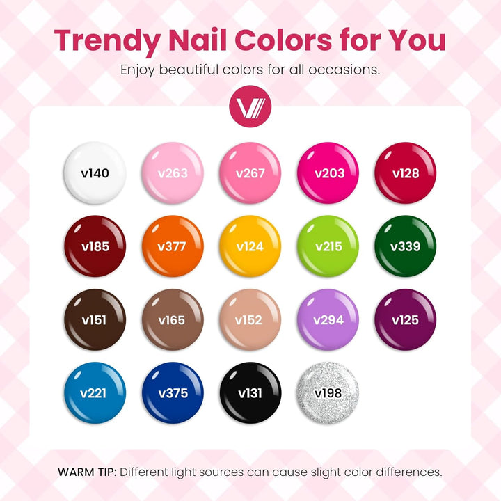 VANREESA Juego de 24 esmaltes de uñas de gel, colores de moda, con...