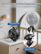 Ventilador de cochecito nebulizador, ventilador portátil con baterí...