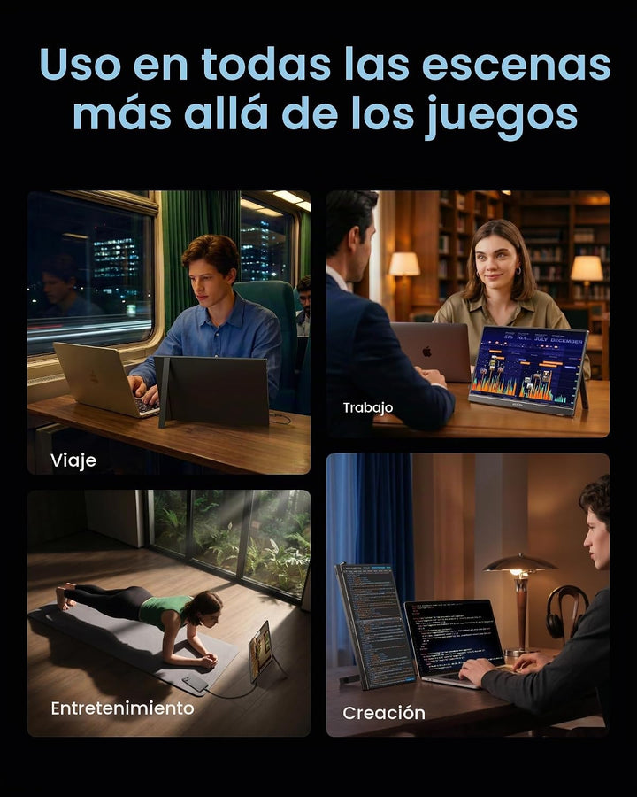 ARZOPA Monitor portátil para juegos de 16.1 pulgadas y 144 Hz, 106%...