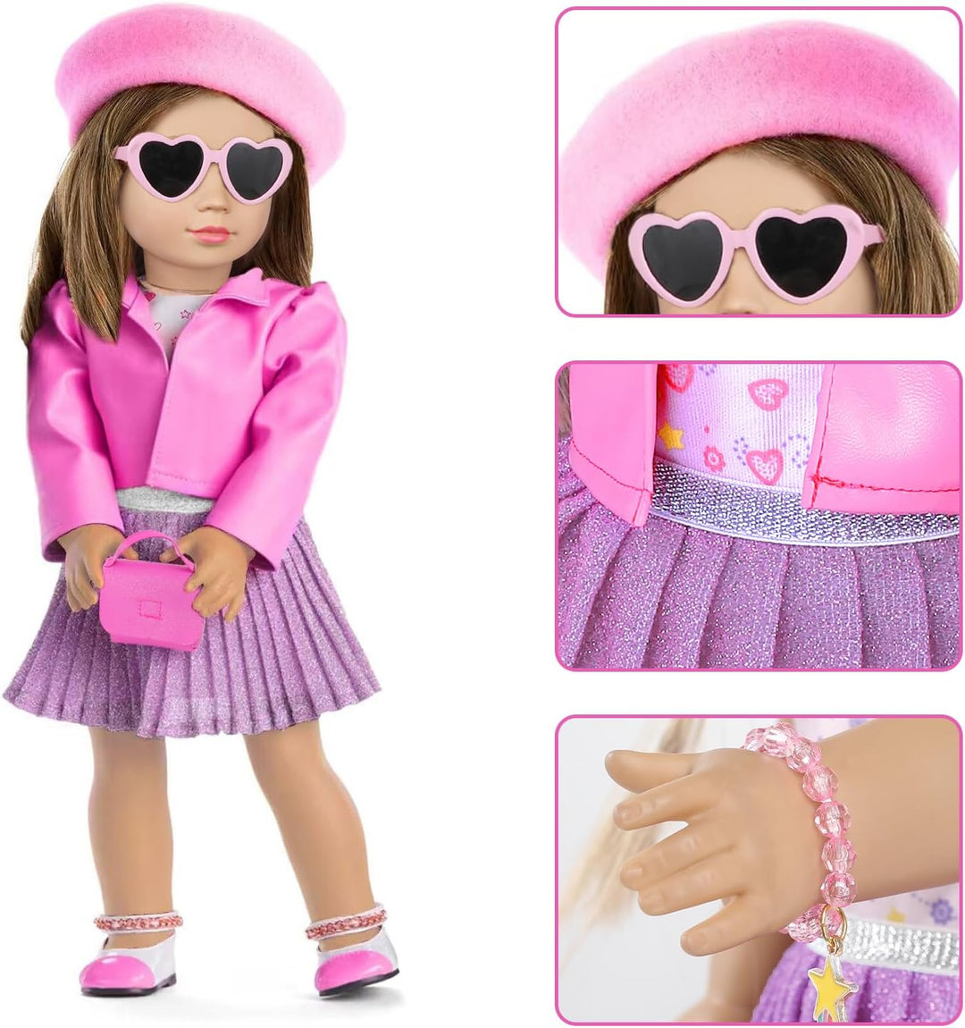 Juego de accesorios y ropa de maquillaje para muñecas estadounidens...