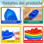 Woanger - 60 botes de juguete de plástico para niños pequeños, coloridos