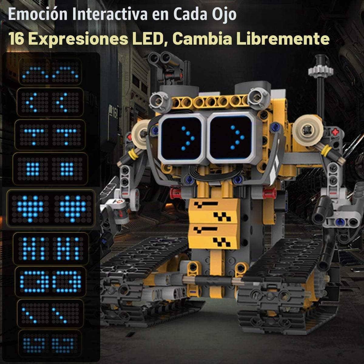 Gohero Kit de construcción de robot, juguetes STEM 5 en 1 para niños de 8 a 10 años con control remoto y aplicación, kits técnicos de robótica con 16 expresiones LED, regalos de Navidad y cumpleaños para adolescentes y niñas (373 piezas)