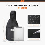 SKYSPER - Mochila cruzada con bloqueo RFID, mochila de bandolera, mochila de hombro, mochila de viaje y senderismo, para mujeres y hombres, Negro, Casual