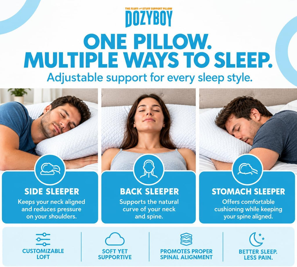 Almohadas de Plumón y Algodón | Almohadas de Espuma Viscoelástica Tamaño Queen, Diseñadas y Aprobadas por Quiroprácticos, 2 en 1 Respaldo y Almohadas para la Cama | Almohadas Completamente