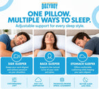 Almohadas de Plumón y Algodón | Almohadas de Espuma Viscoelástica Tamaño Queen, Diseñadas y Aprobadas por Quiroprácticos, 2 en 1 Respaldo y Almohadas para la Cama | Almohadas Completamente