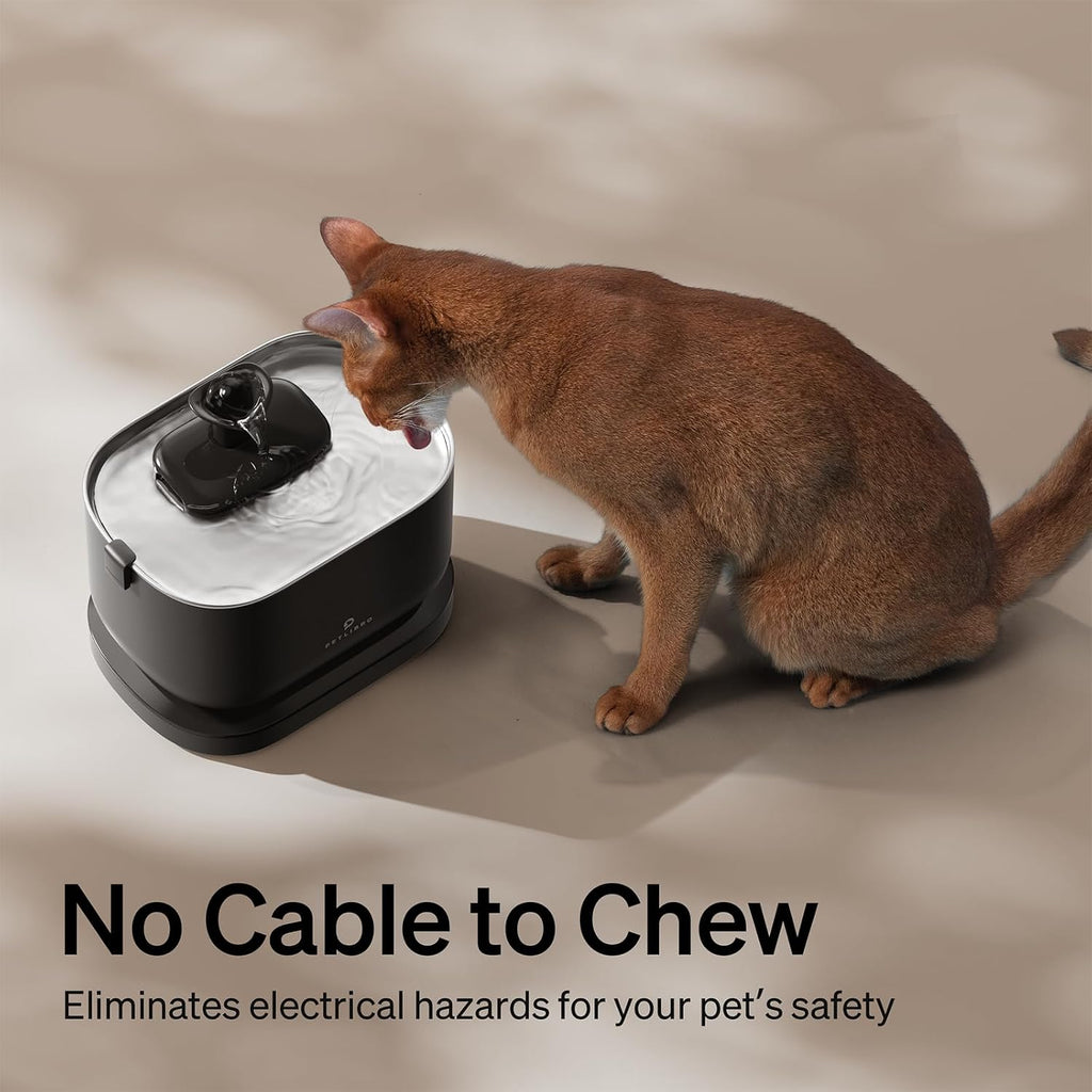 PETLIBRO - Dockstream - Dispensador automático de agua potable para gatos, perros y mascotas, inalámbrico, que funciona con batería, con bomba silenciosa, bandeja interna de acero inoxidable, fácil de